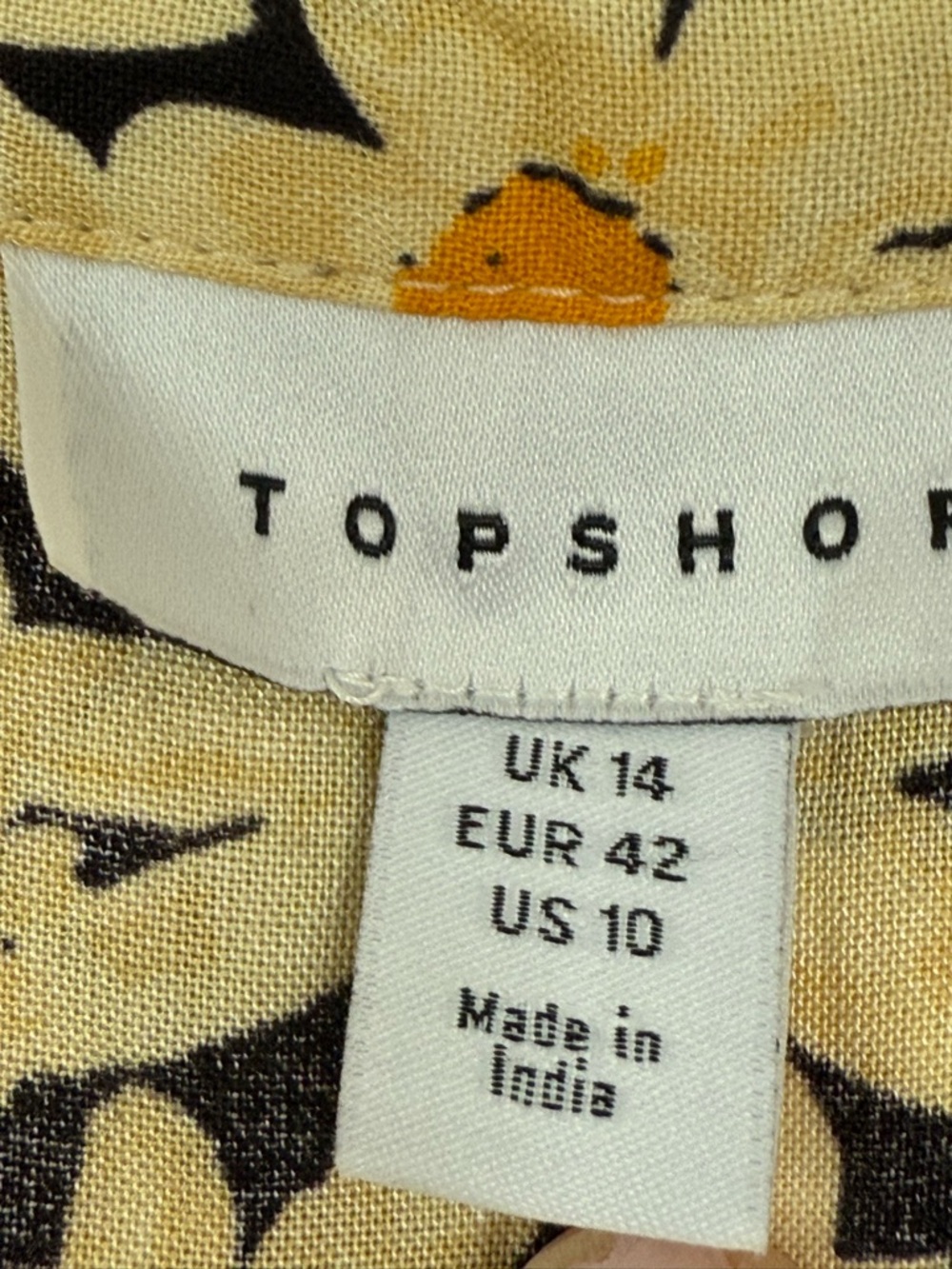 Yellow Daisy Floral Mini Shirt Dress Topshop Size 10, NWT - Picture 12 of 12